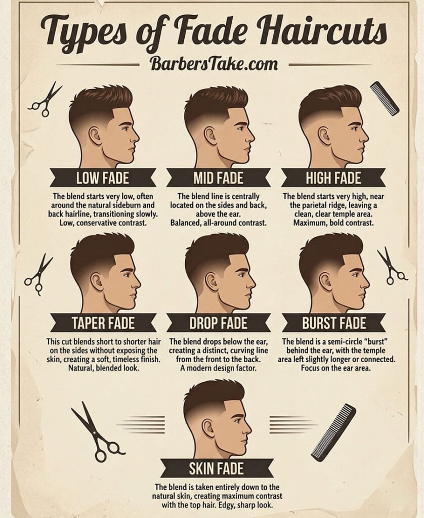 7 Different Types of Fade Haircuts For Men
