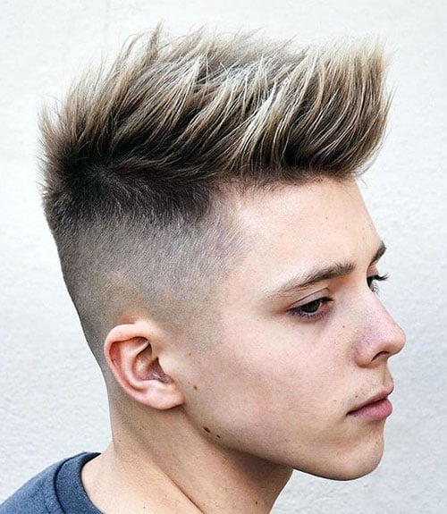 Blonde Faux Hawk with High Fade