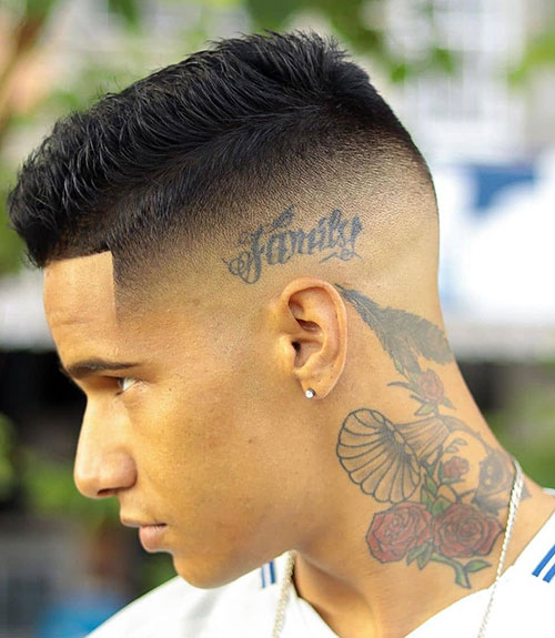 Short Spiky Hair with Mid Fade
