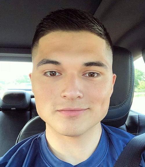 Spiky Crew Cut with Mid Skin Fade and Shape Up