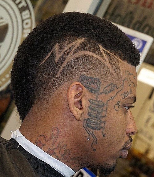 Afro Mohawk with Burst Fade