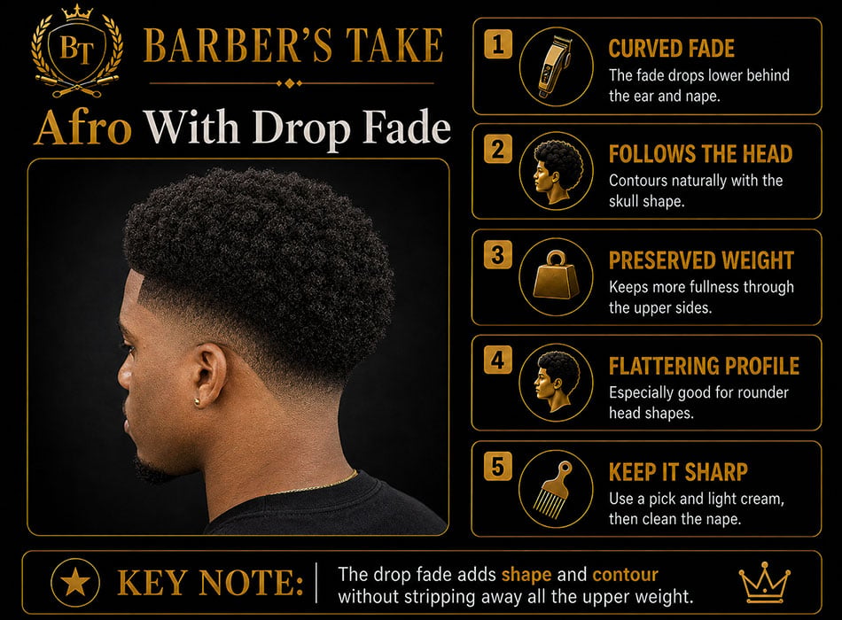 Afro with Drop Fade