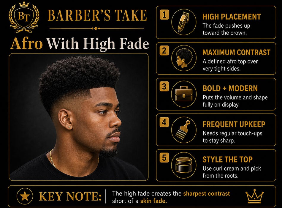 Afro with High Fade