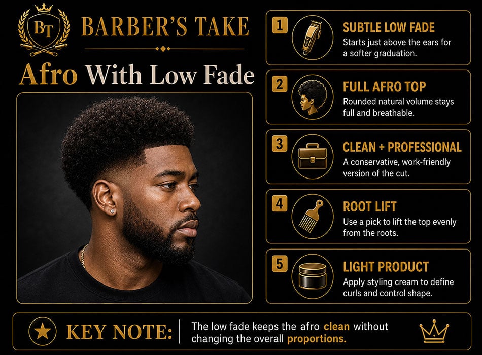 Afro with Low Fade