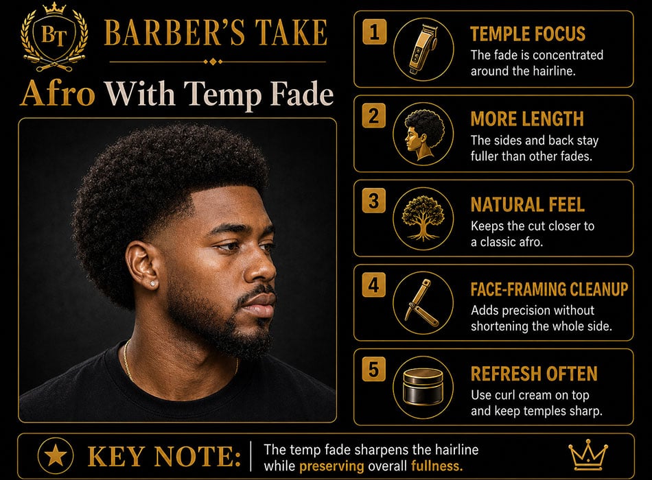 Afro with Temp Fade