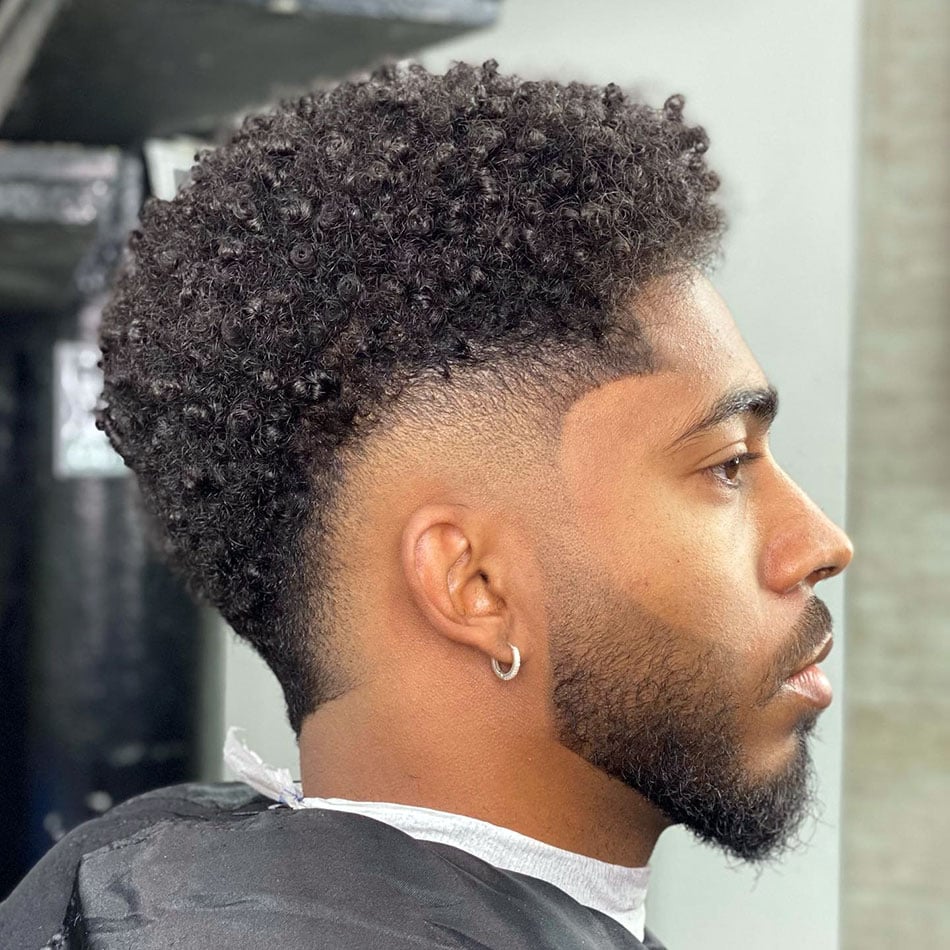 Curly Afro Burst Fade