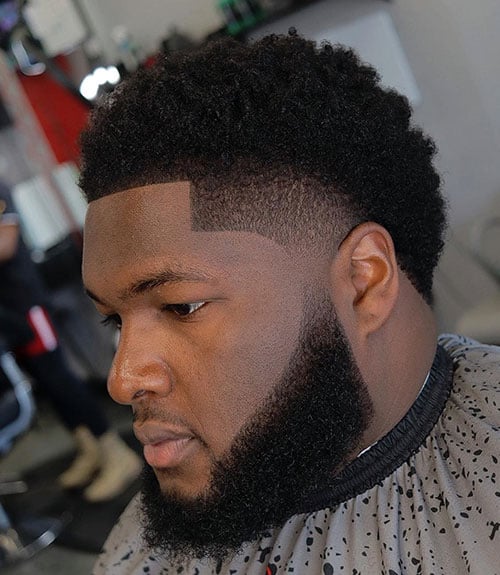Curly Afro with High Temp Fade