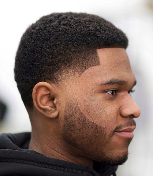 Short Natural Afro with Low Taper Fade