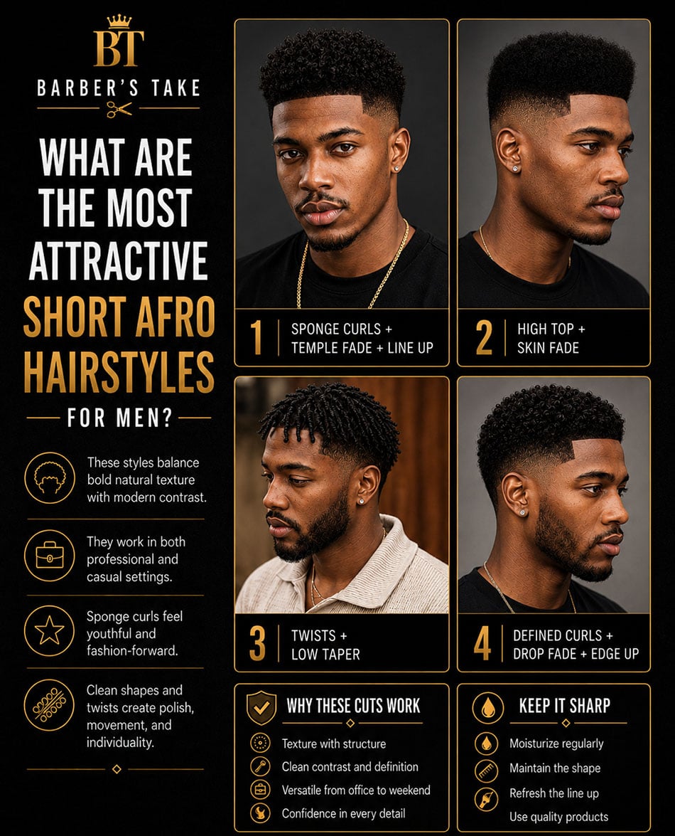 The Most Attractive Short Afro Hairstyles For Black Men