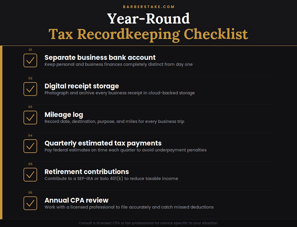 Recordkeeping Best Practices Checklist For Barber Taxes