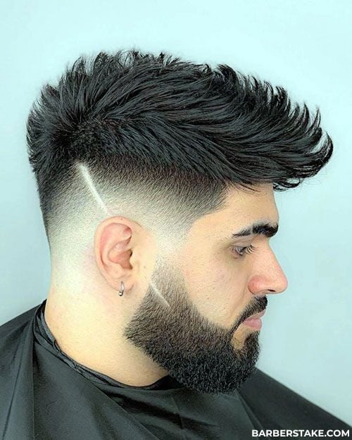 Spiky Faux Hawk Quiff with Low Fade and Hair Design