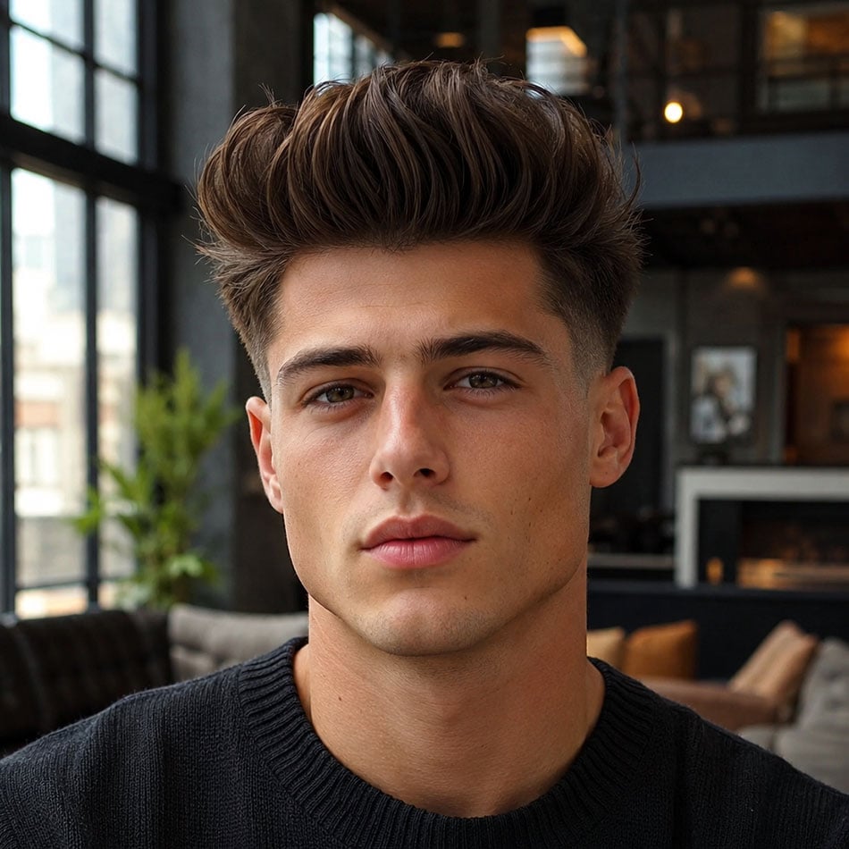 Modern Quiff with Tapered Sides