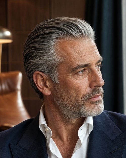 Grey Slick Back