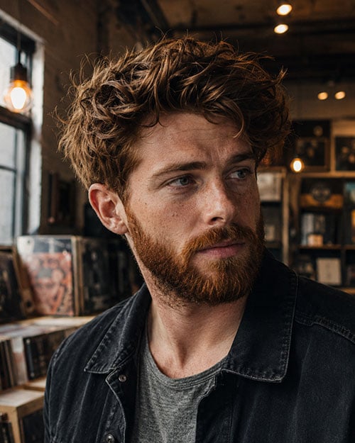Messy Hair with Beard