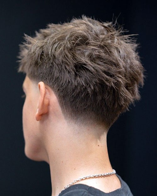Messy Hair with Low Taper Fade