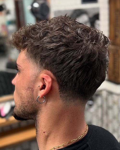 Messy Hair with Taper Fade