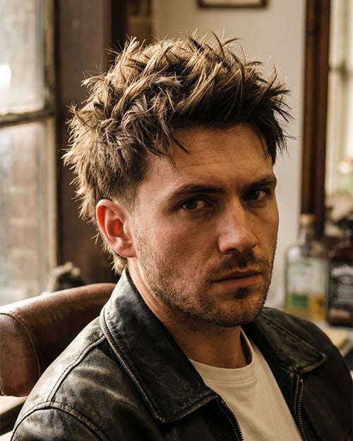 Messy Straight Men's Hair