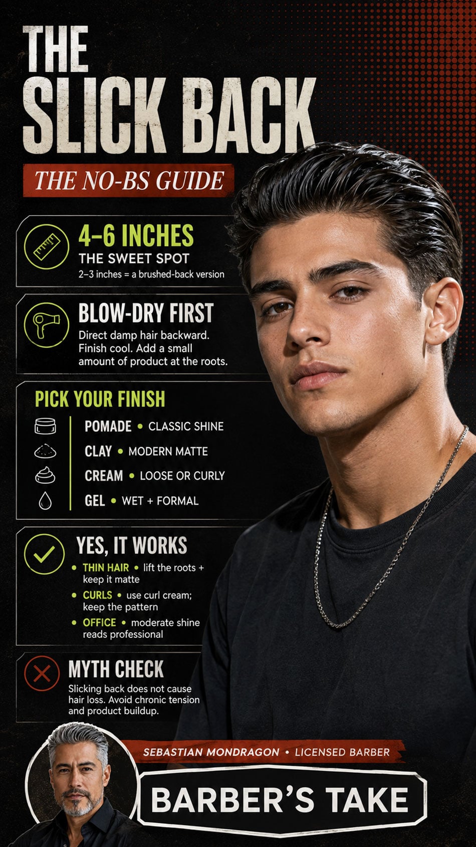 Slick Back Men's Hairstyles
