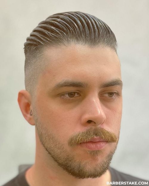 Slick Back with High Fade