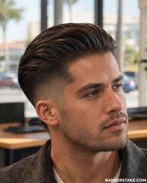 Slick Back with Mid Fade